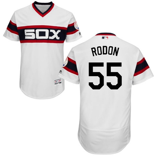 White Sox #55 Carlos Rodon White Flexbase Authentic Collection Alternate Home Stitched MLB Jersey - Click Image to Close